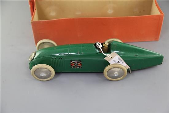 A Lines Bros tinplate clockwork Magic MG Midget, 15.5in.